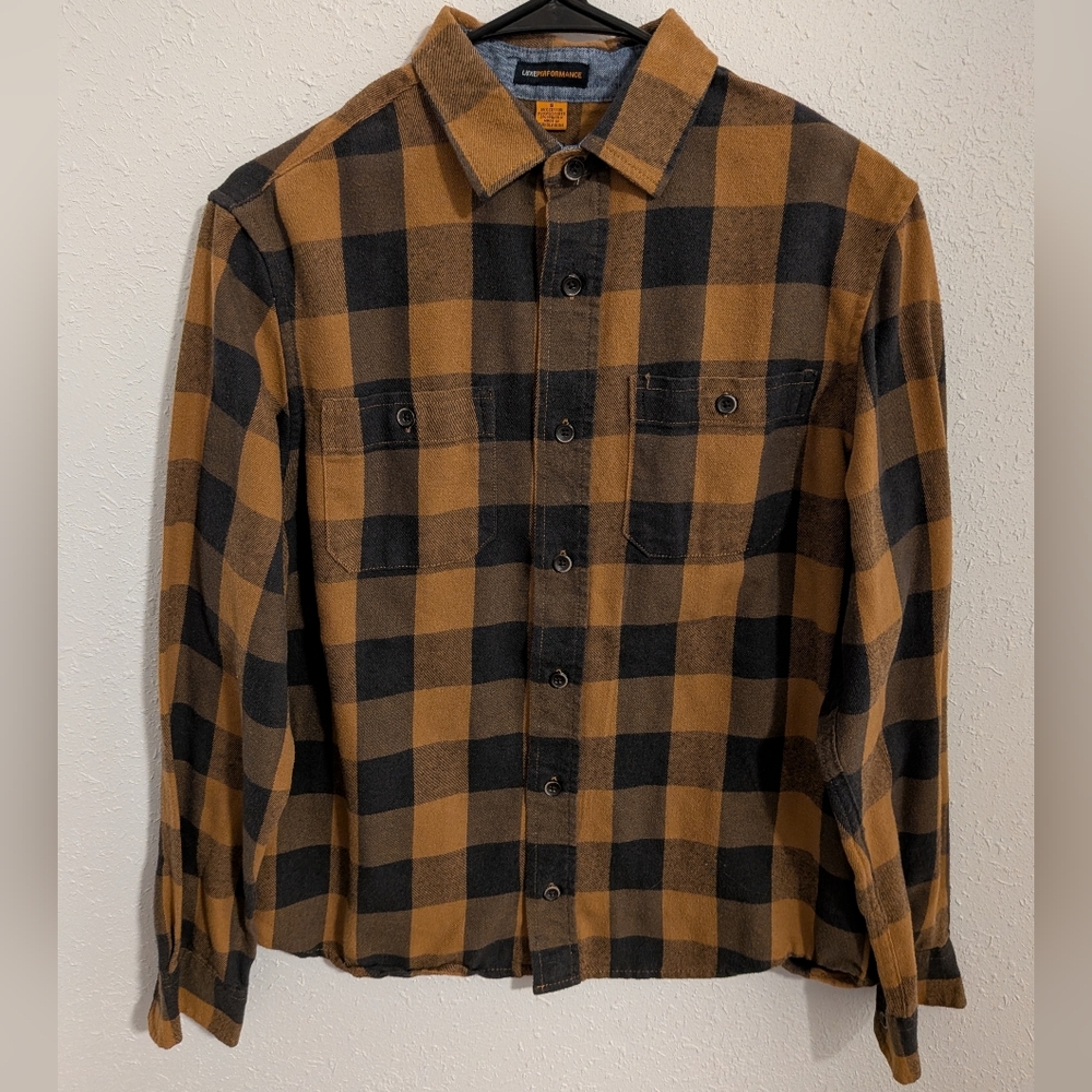 Luxe Women's Grey and Yellow Flannel Shirt (S)